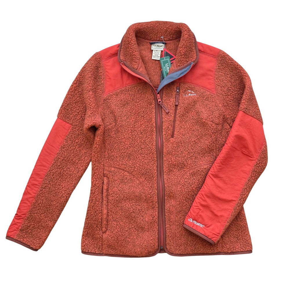 NWT L.L. Beans Rust Orange Mountain Pro Polartec Gorpcore Fleece Jacket XS